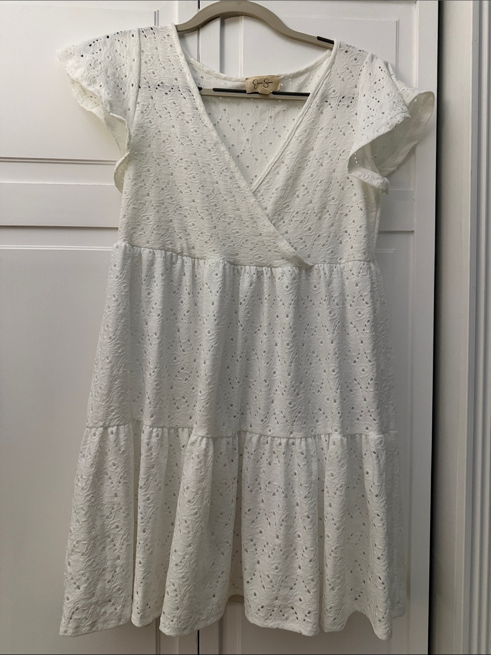 Jessica Simpson White Eyelet Mini Dress